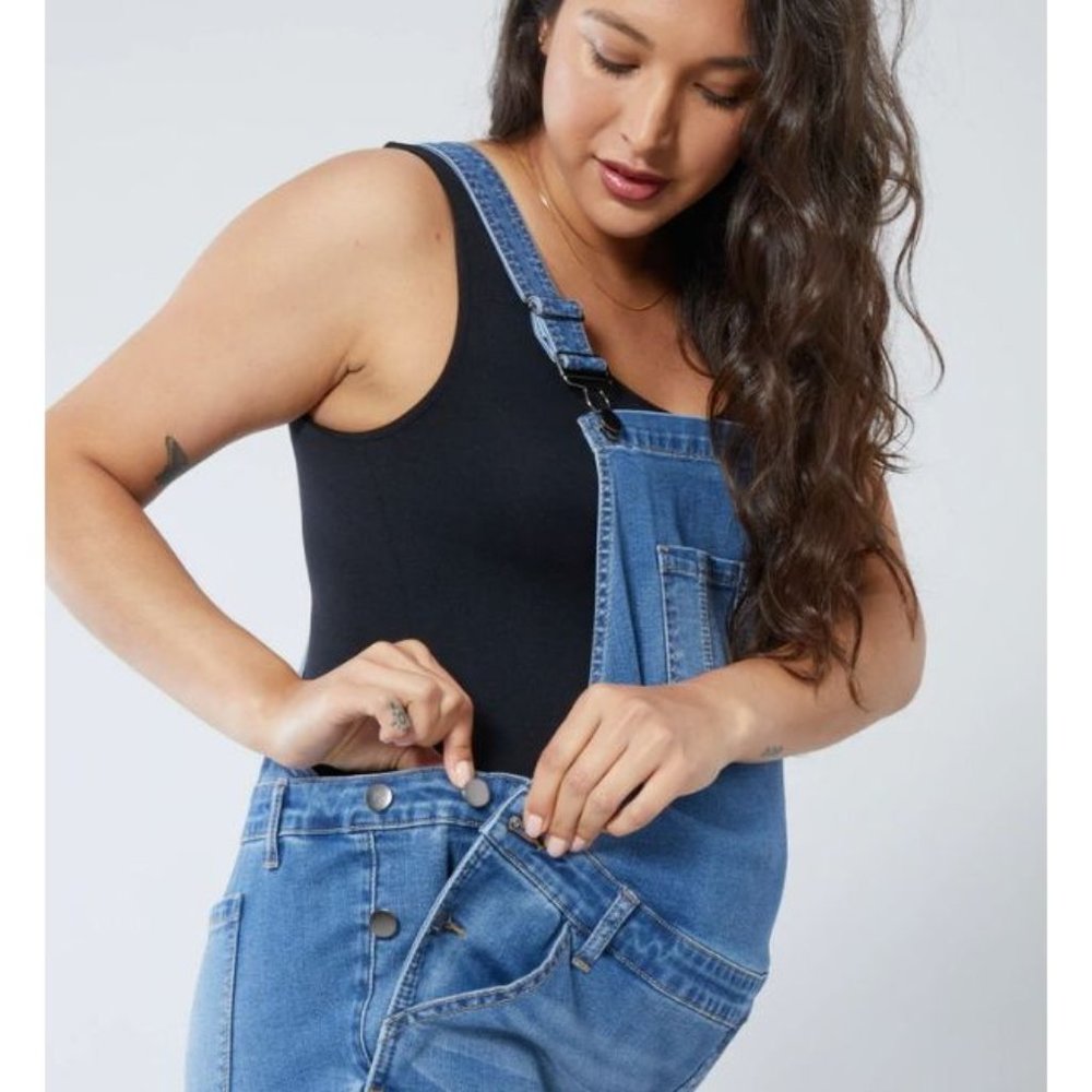 Maternity Denim Overalls Raw Hem size 8 Isabel Maternity by Ingrid & Isabel